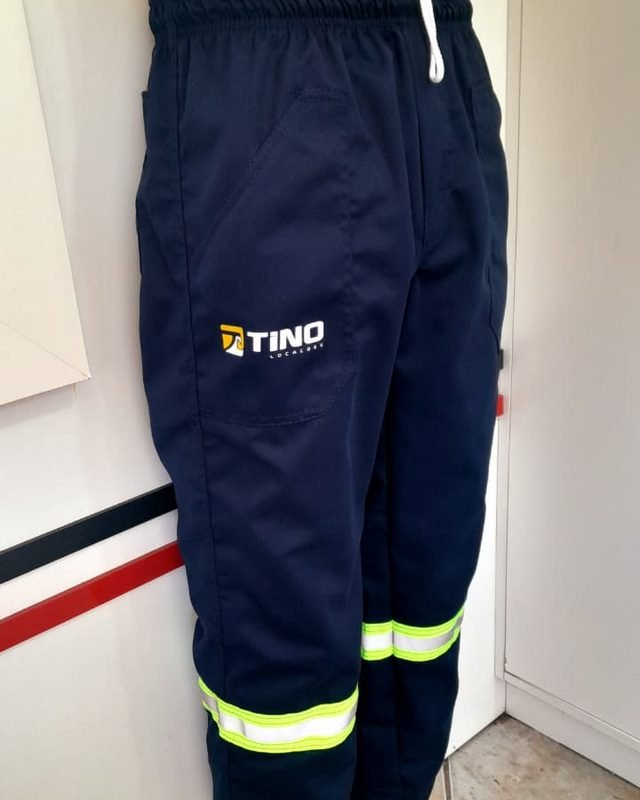 Calça de brim profissional com faixa refletiva